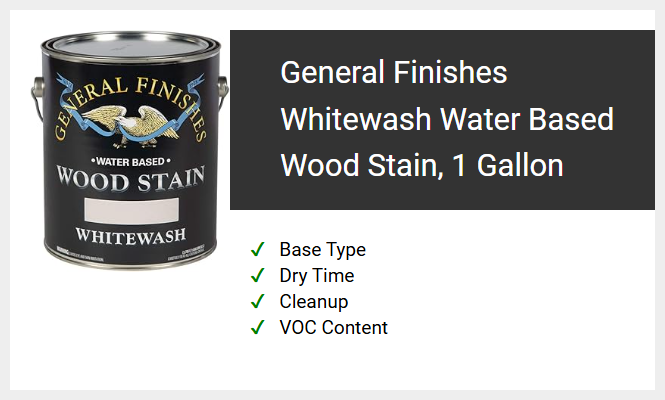 General Finishes Whitewash Water Based Wood Stain, 1 Gallon