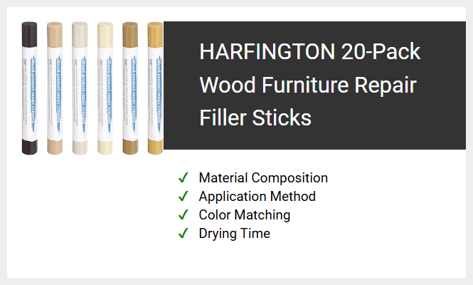 HARFINGTON 20-Pack Wood Furniture Repair Filler Sticks