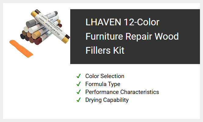 LHAVEN 12-Color Furniture Repair Wood Fillers Kit