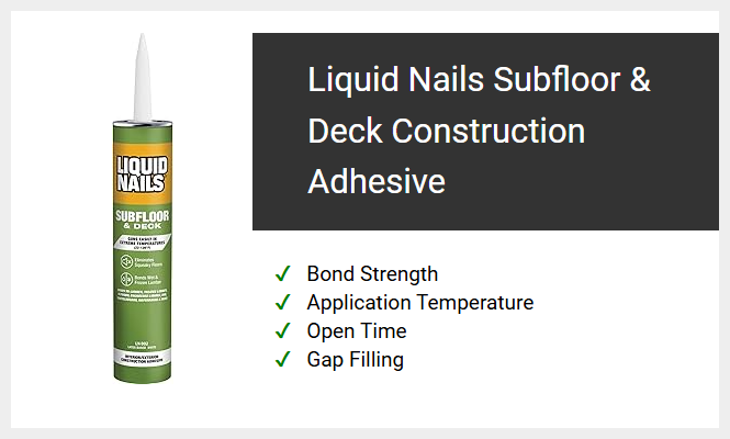 Liquid Nails Subfloor & Deck Construction Adhesive