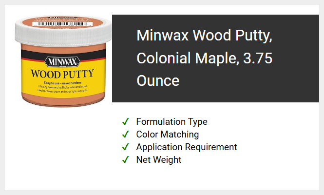 Minwax Wood Putty, Colonial Maple, 3.75 Ounce