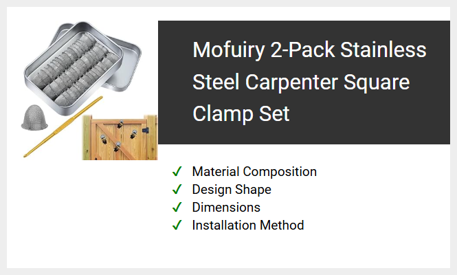 Mofuiry 2-Pack Stainless Steel Carpenter Square Clamp Set