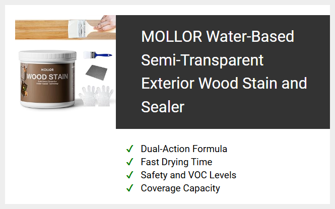 MOLLOR Water-Based Semi-Transparent Exterior Wood Stain and Sealer