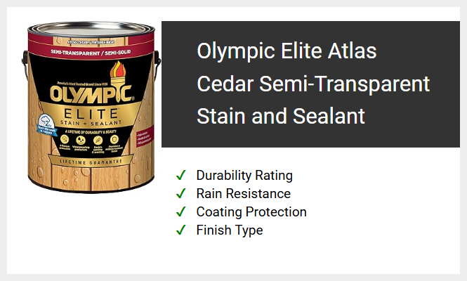 Olympic Elite Atlas Cedar Semi-Transparent Stain and Sealant