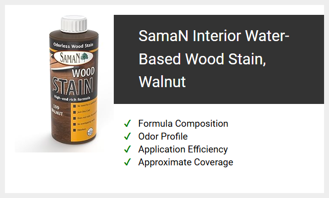 SamaN Interior Water-Based Wood Stain, Walnut