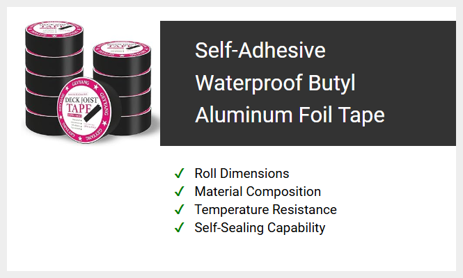 Self-Adhesive Waterproof Butyl Aluminum Foil Tape
