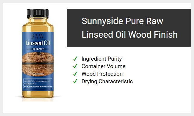 Sunnyside Pure Raw Linseed Oil Wood Finish