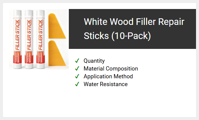 White Wood Filler Repair Sticks (10-Pack)