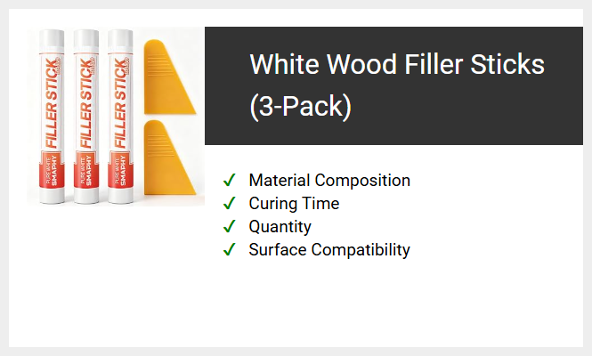 White Wood Filler Sticks (3 Pack)