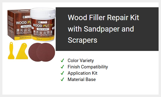 Wood Filler Repair Kit with Sandpaper and Scrapers