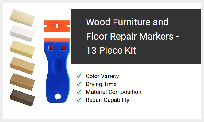 Wood Furniture and Floor Repair Markers - 13 Piece Kit