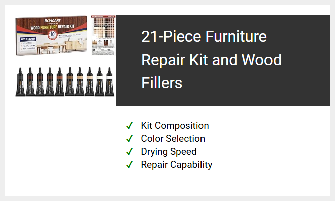 21-Piece Furniture Repair Kit and Wood Fillers