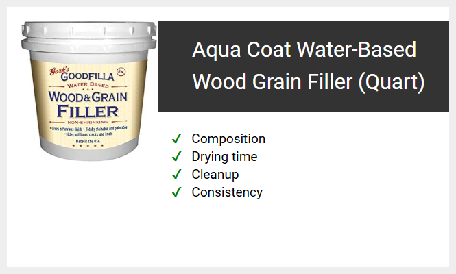 Aqua Coat Water-Based Wood Grain Filler (Quart)
