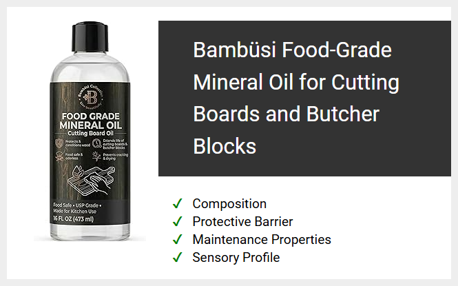 Bambüsi Food-Grade Mineral Oil for Cutting Boards and Butcher Blocks