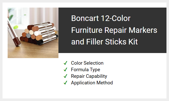 Boncart 12-Color Furniture Repair Markers and Filler Sticks Kit