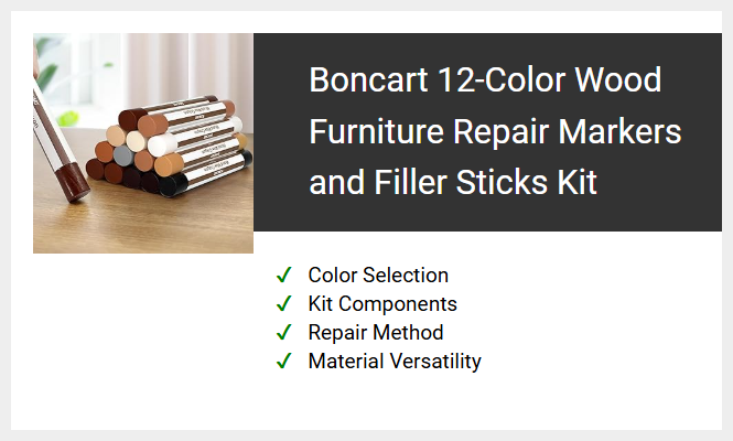 Boncart 12-Color Wood Furniture Repair Markers and Filler Sticks Kit