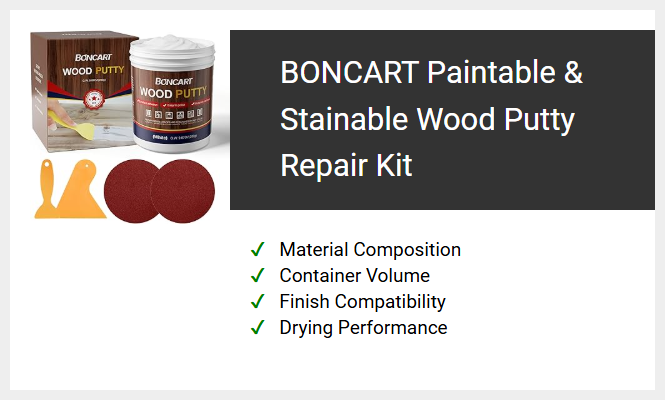 BONCART Paintable & Stainable Wood Putty Repair Kit