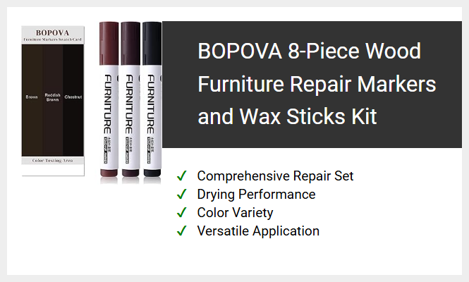 BOPOVA 8-Piece Wood Furniture Repair Markers and Wax Sticks Kit