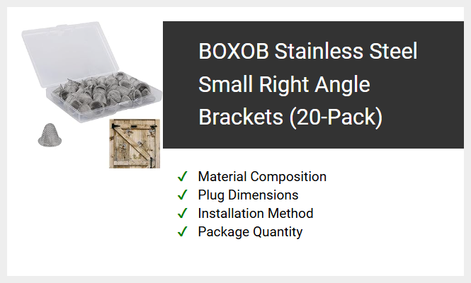 BOXOB Stainless Steel Small Right Angle Brackets (20-Pack)