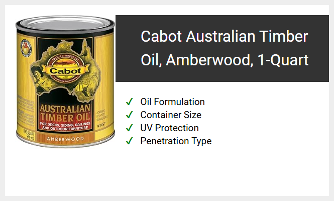 Cabot Australian Timber Oil, Amberwood, 1-Quart