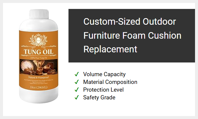 Custom-Sized Outdoor Furniture Foam Cushion Replacement