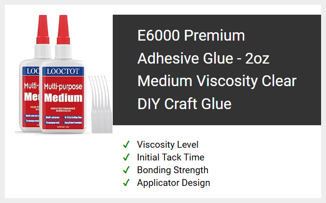 E6000 Premium Adhesive Glue - 2oz Medium Viscosity Clear DIY Craft Glue