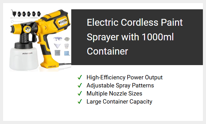 Electric Cordless Paint Sprayer with 1000ml Container