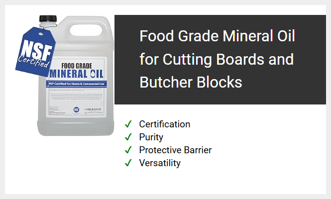 Food Grade Mineral Oil for Cutting Boards and Butcher Blocks