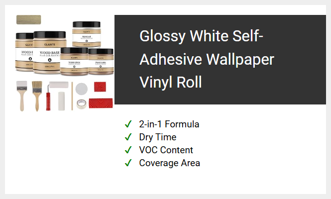 Glossy White Self-Adhesive Wallpaper Vinyl Roll