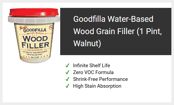 Goodfilla Water-Based Wood Grain Filler (1 Pint, Walnut)