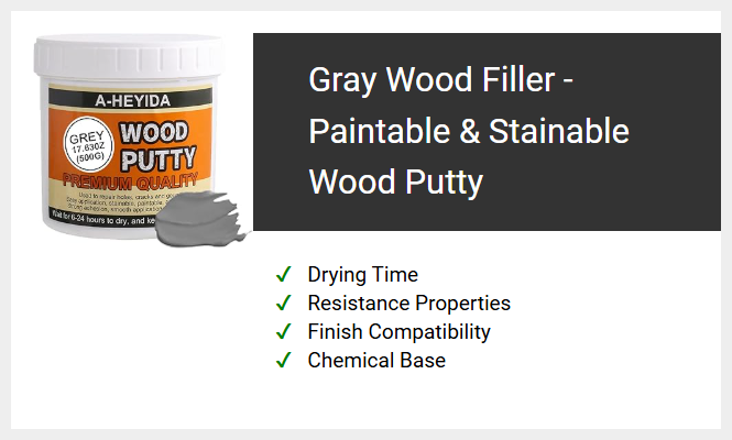 Gray Wood Filler - Paintable & Stainable Wood Putty
