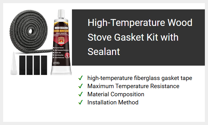 High-Temperature Wood Stove Gasket Kit with Sealant
