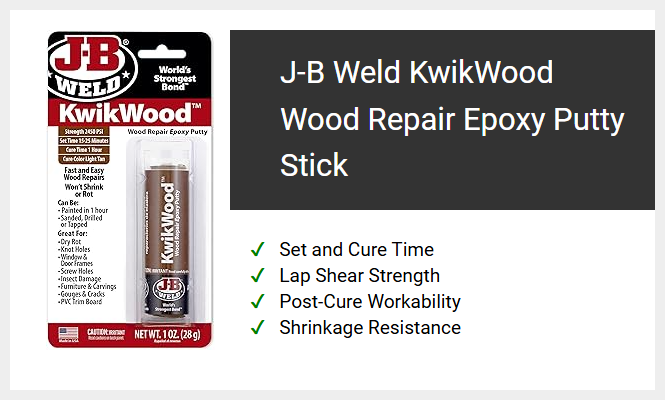 J-B Weld KwikWood Wood Repair Epoxy Putty Stick