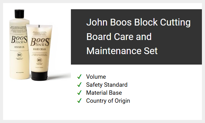 John Boos Block Cutting Board Care and Maintenance Set
