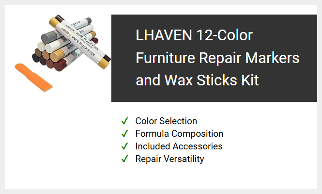 LHAVEN 12-Color Furniture Repair Markers and Wax Sticks Kit