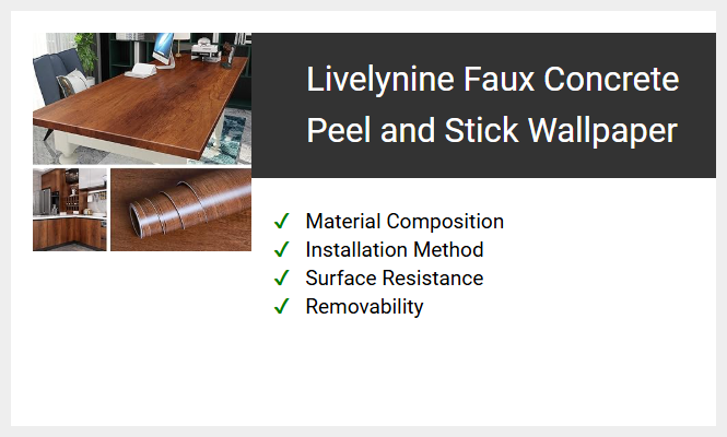 Livelynine Faux Concrete Peel and Stick Wallpaper