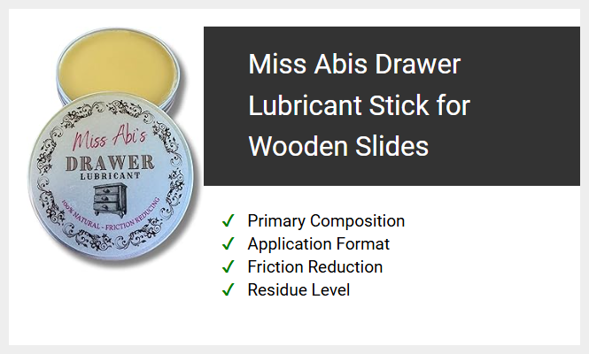 Miss Abis Drawer Lubricant Stick for Wooden Slides