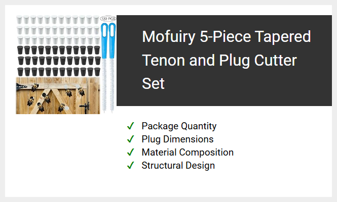 Mofuiry 5-Piece Tapered Tenon and Plug Cutter Set