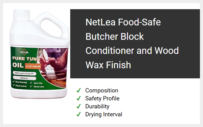 NetLea Food-Safe Butcher Block Conditioner and Wood Wax Finish