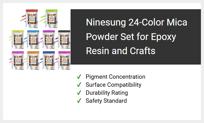 Ninesung 24-Color Mica Powder Set for Epoxy Resin and Crafts