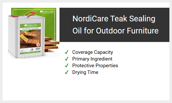 NordiCare Teak Sealing Oil for Outdoor Furniture