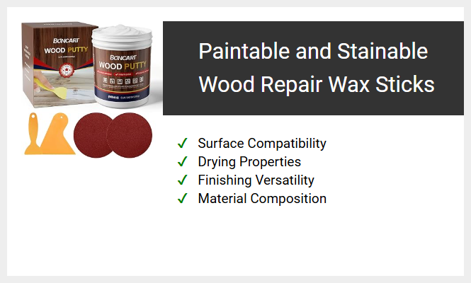 Paintable and Stainable Wood Repair Wax Sticks