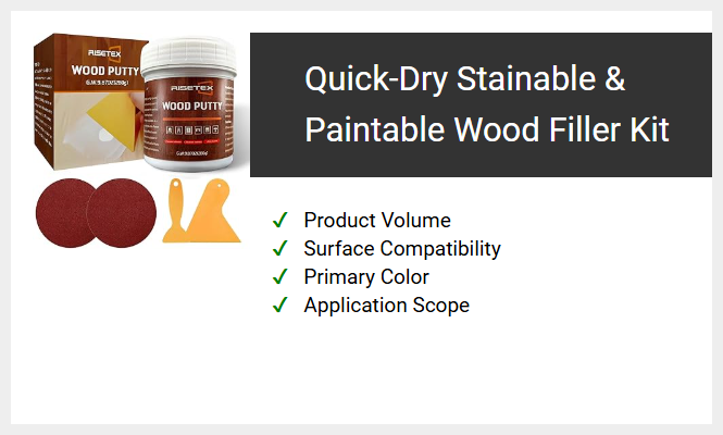 Quick-Dry Stainable & Paintable Wood Filler Kit