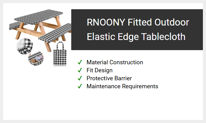 RNOONY Fitted Outdoor Elastic Edge Tablecloth