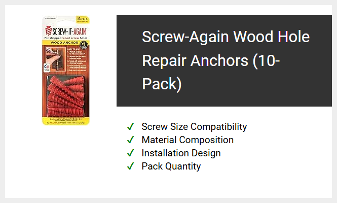 Screw-Again Wood Hole Repair Anchors (10-Pack)