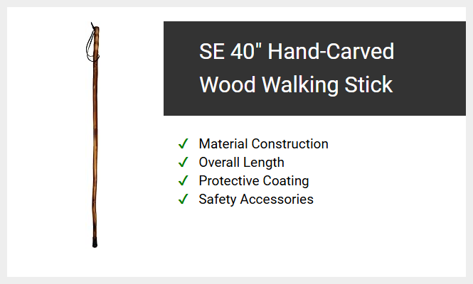SE 40 Hand-Carved Wood Walking Stick