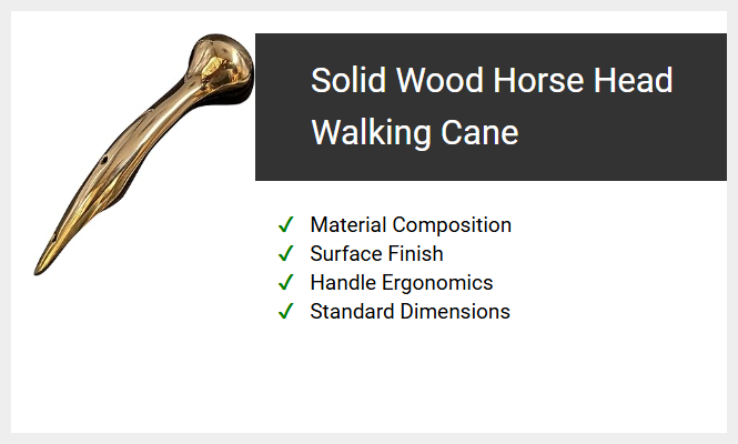 Solid Wood Horse Head Walking Cane