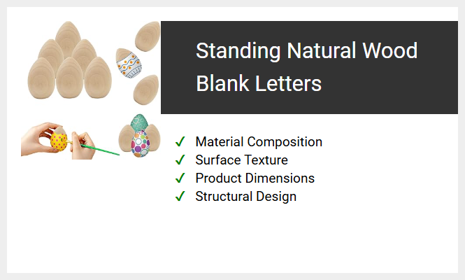 Standing Natural Wood Blank Letters