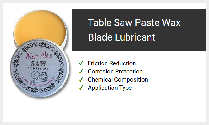 Table Saw Paste Wax Blade Lubricant
