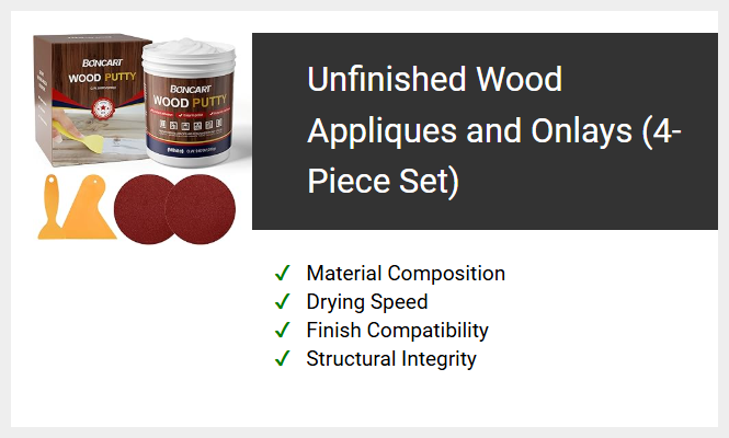 Unfinished Wood Appliques and Onlays (4-Piece Set)